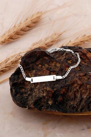 Gurmet İsimli Künye Gümüş Çocuk Bileklik 4748