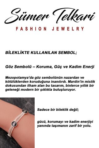 Mezopotamya Göz Sembolü Midyat Hasırı 925 Ayar Gümüş Bileklik 4867