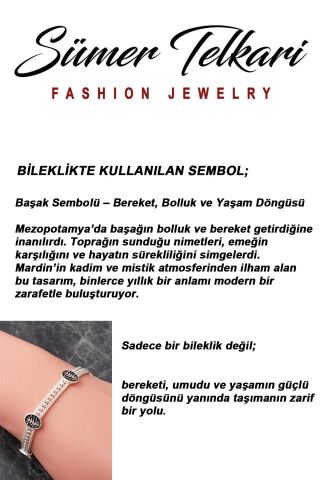 Mezopotamya Başak Sembolü Midyat Hasırı 925 Ayar Gümüş Bileklik 4868