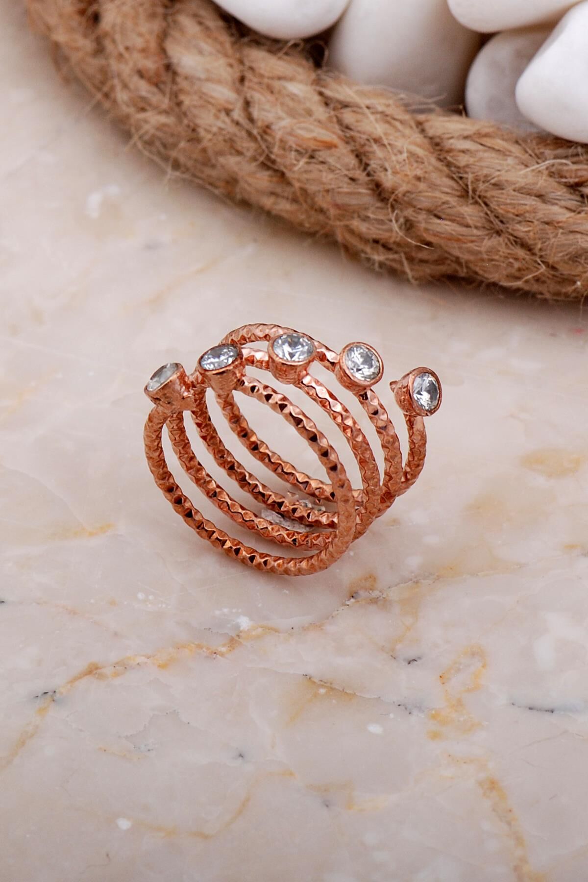 Dövme Tasarım Rose Gümüş Yüzük 3583