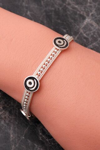 Mezopotamya Göbeklitepe Sembolü Midyat Hasırı 925 Ayar Gümüş Bileklik 4869