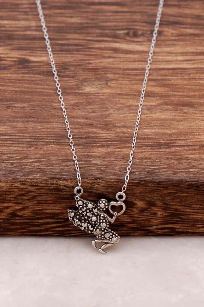 SU PERİSİ MARKAZİT TAŞLI GÜMÜŞ KOLYE 425