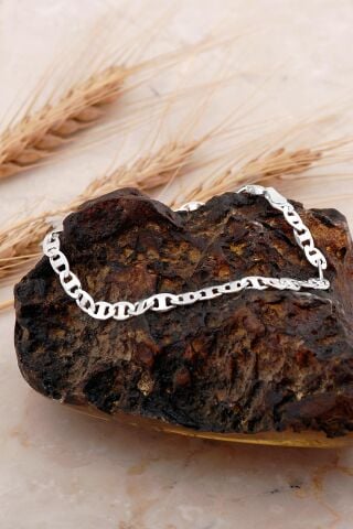 Barlı 4,5 Mm 20 Cm Gümüş Erkek Zincir Bileklik 4752