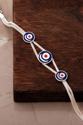 İki Farklı Renk Seçenekli Mezopotamya Göbeklitepe Sembolü Midyat Hasırı 925 Ayar Gümüş Bileklik 4873