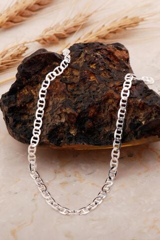 Barlı 4,5 Mm 55 Cm Gümüş Erkek Zincir Kolye 8064