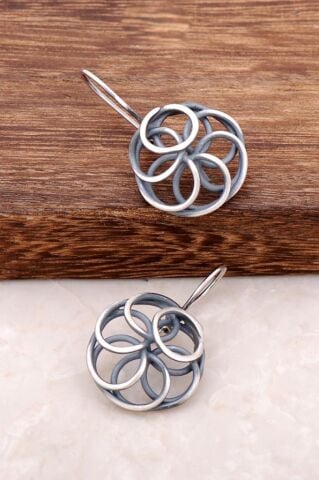 Sarma Elişi Otantik Tasarım Gümüş Küpe 2033