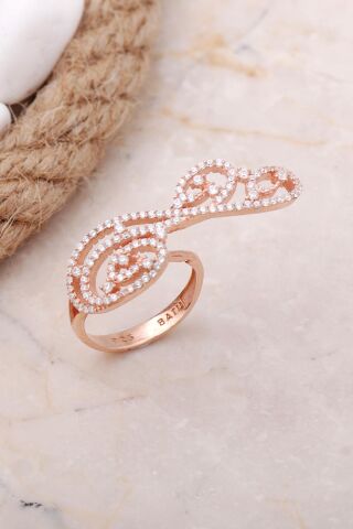 Tasarım Rose Gümüş Yüzük 3439