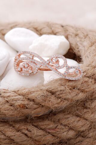 Tasarım Rose Gümüş Yüzük 3439