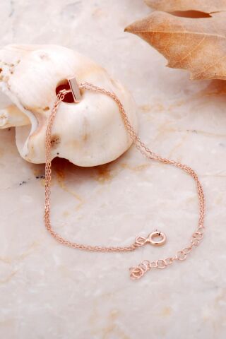 I Harfi Rose Gümüş Bileklik 4213