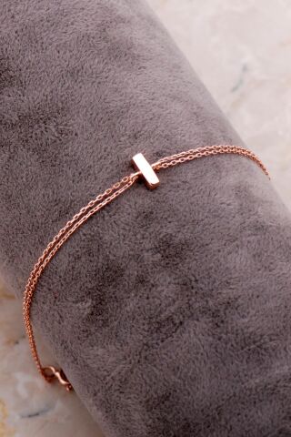 I Harfi Rose Gümüş Bileklik 4213