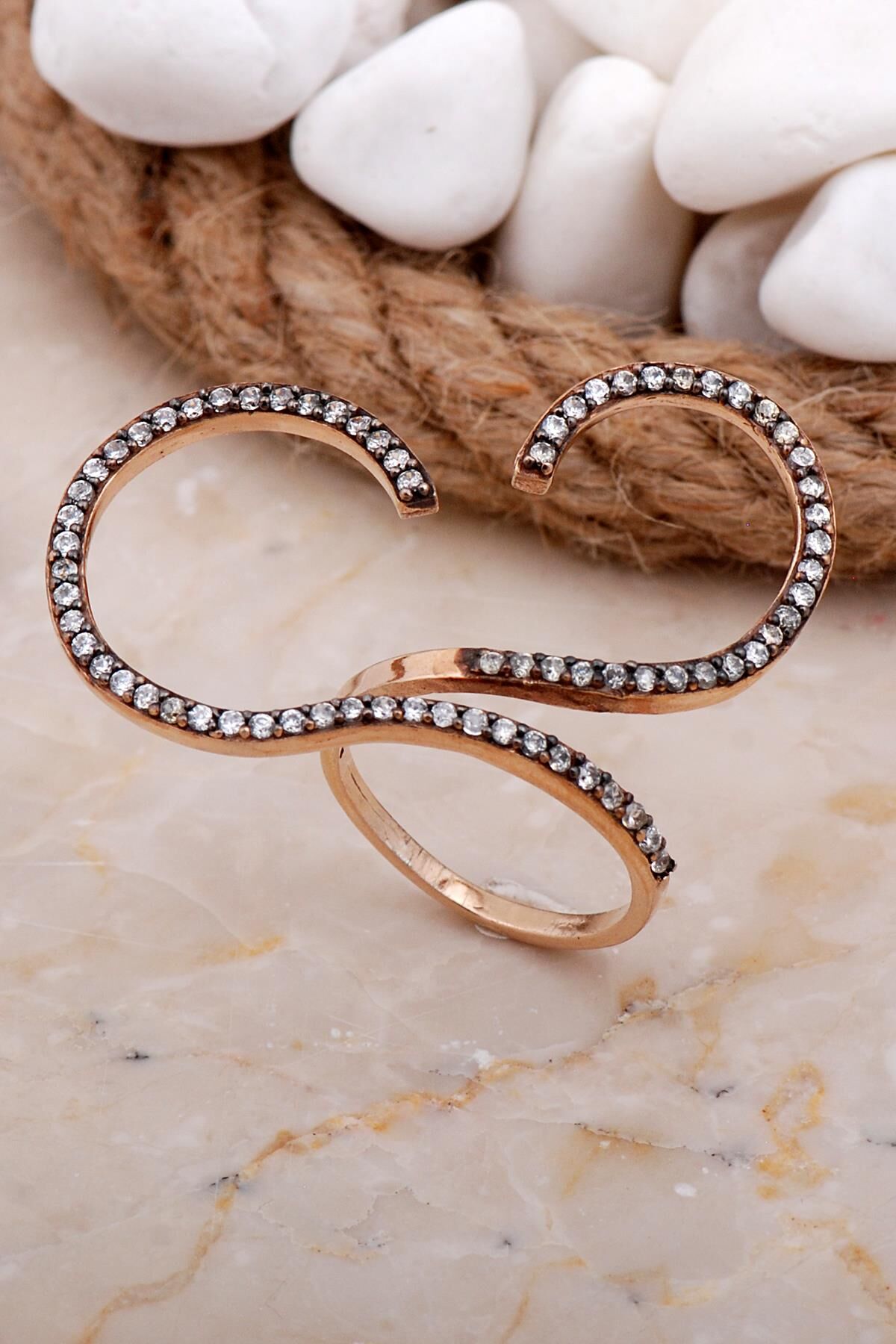 Tasarım Rose Gümüş Yüzük 3592