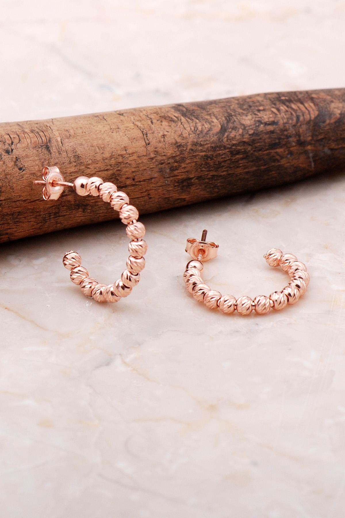 Dorika Rose 925 Ayar Gümüş 19 Mm Halka Küpe 5032