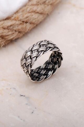 Örgü Gümüş Yüzük 3444