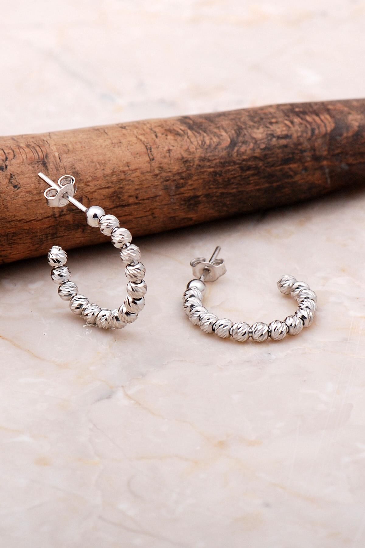 Dorika Rodyumlu 925 Ayar Gümüş 19 Mm Halka Küpe 5034