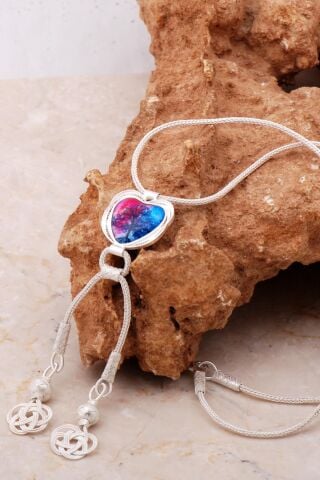 Hayat Ağacı Kazaziye İşlemeli Elişi Gümüş Kolye 7177