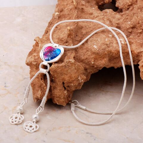 Hayat Ağacı Kazaziye İşlemeli Elişi Gümüş Kolye 7177