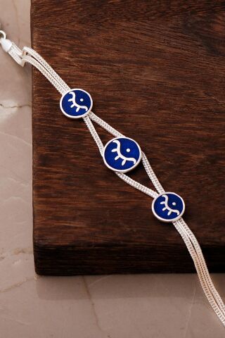 İki Farklı Renk Seçenekli Mezopotamya Ay Yıldız Sembolü Midyat Hasırı 925 Ayar Gümüş Bileklik 4876