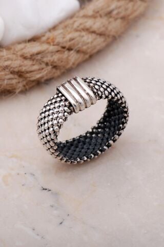 Elişi Yumuşak Gümüş Erkek Yüzük 1529