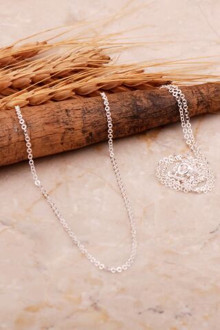 Ezme Forse 60 Cm Gümüş Zincir Kolye 72