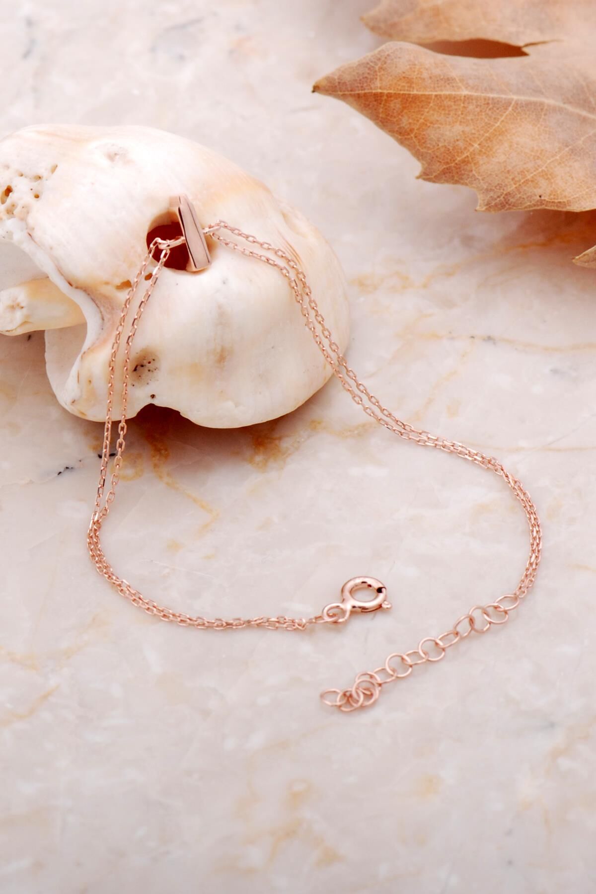 İ Harfi Rose Gümüş Bileklik 4216