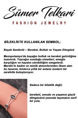 Mezopotamya Başak Sembolü Midyat Hasırı 925 Ayar Gümüş Bileklik 4878