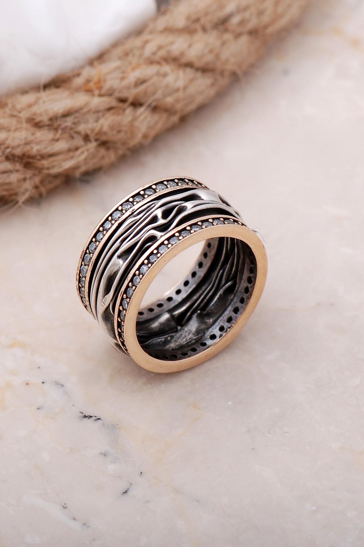 Elişi Gümüş Alyans Yüzük 3451