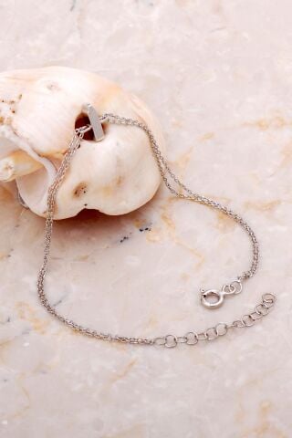 İ Harfi Rodyumlu Gümüş Bileklik 4218