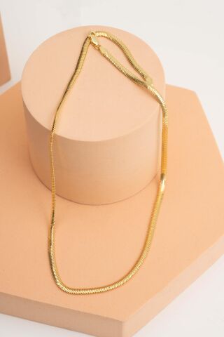 İtalyan Balık Sırtı 3,5 Mm Altın Kaplama Gümüş Zincir Kolye 8078