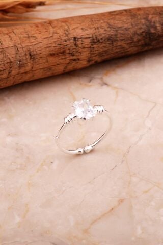 Kuvars Gümüş Baget Yüzük 5777