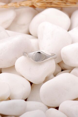 Tasarım Rodyumlu Gümüş İnce Yüzük 3454