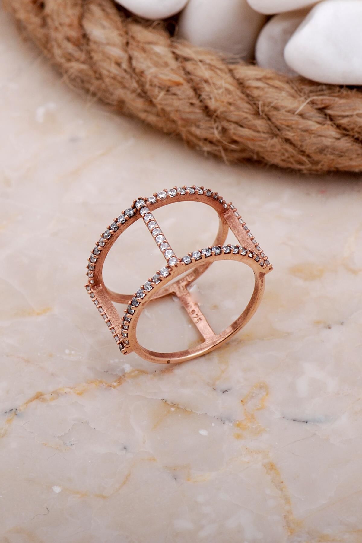 Tasarım Rose Gümüş Yüzük 3610