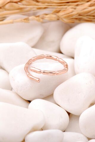 Bambu Rose Gümüş Tasarım Yüzük 3458