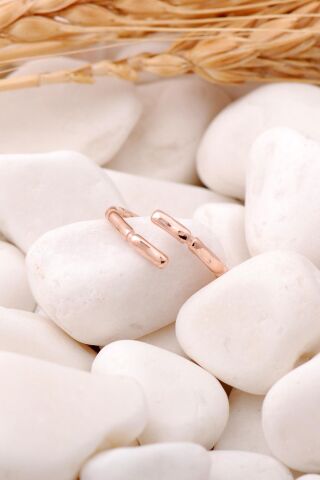 Bambu Rose Gümüş Tasarım Yüzük 3458