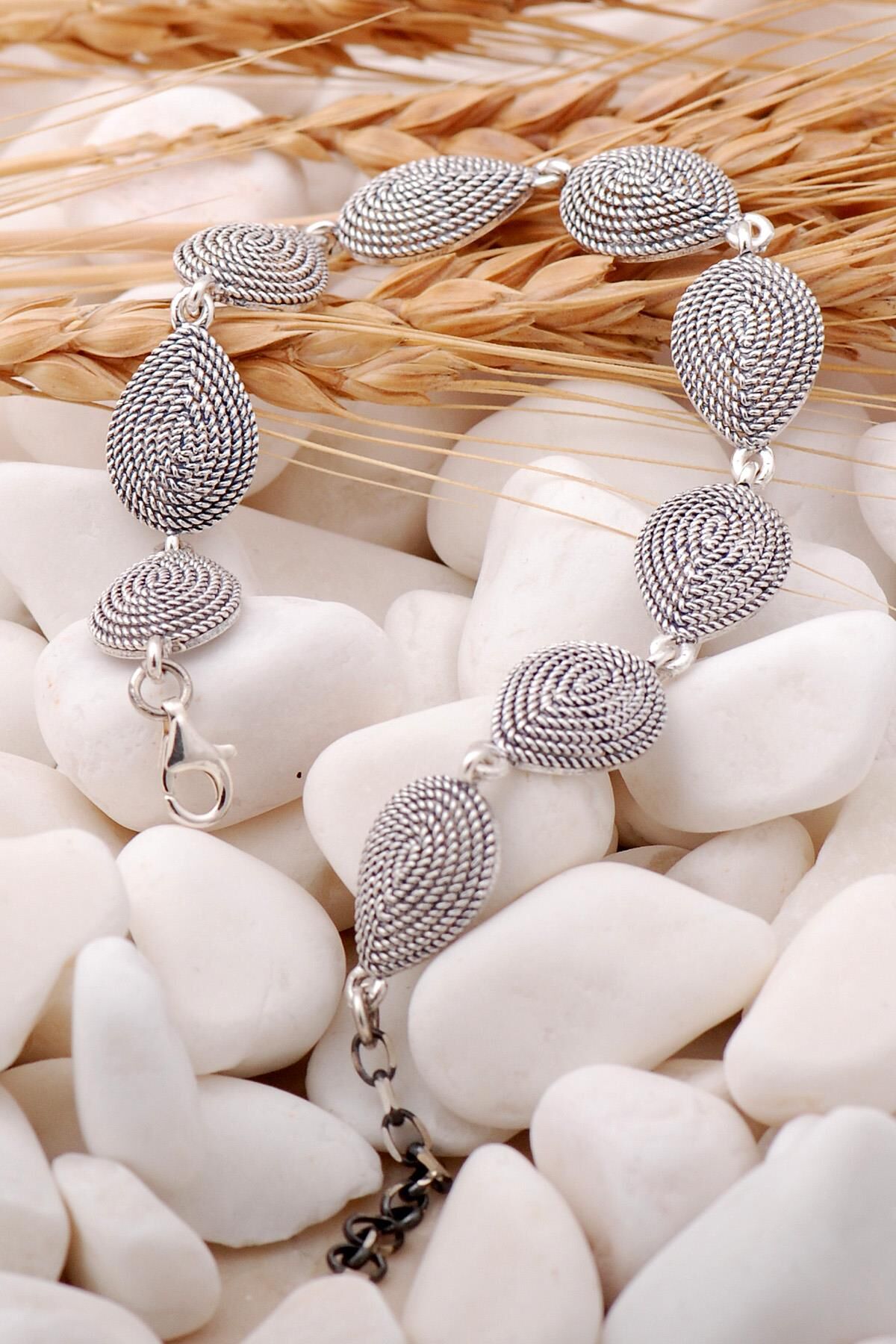 Telkari İşlemeli Sarma Gümüş Bileklik 3939