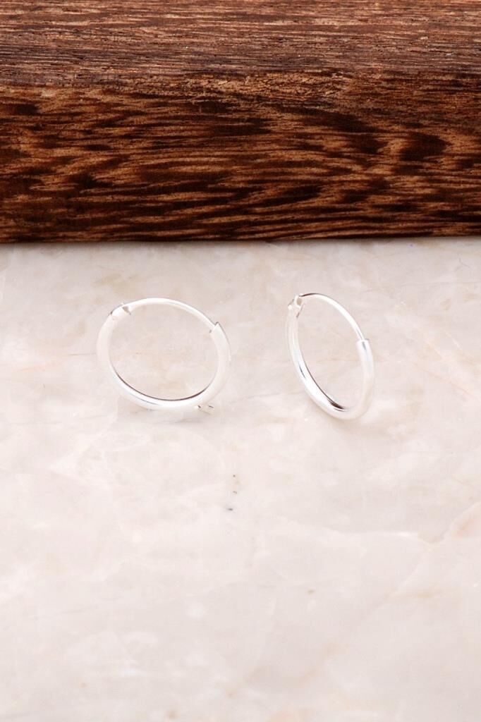 Gümüş Mini Boy Halka Küpe 4517