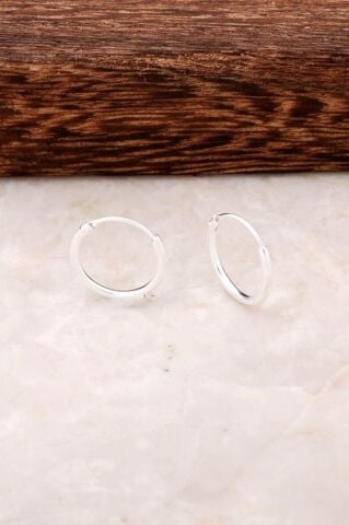 Gümüş Mini Boy Halka Küpe 4517