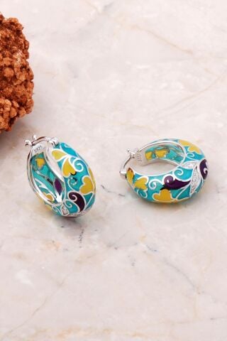 Sarmaşık Mineli Gümüş Küpe 5179