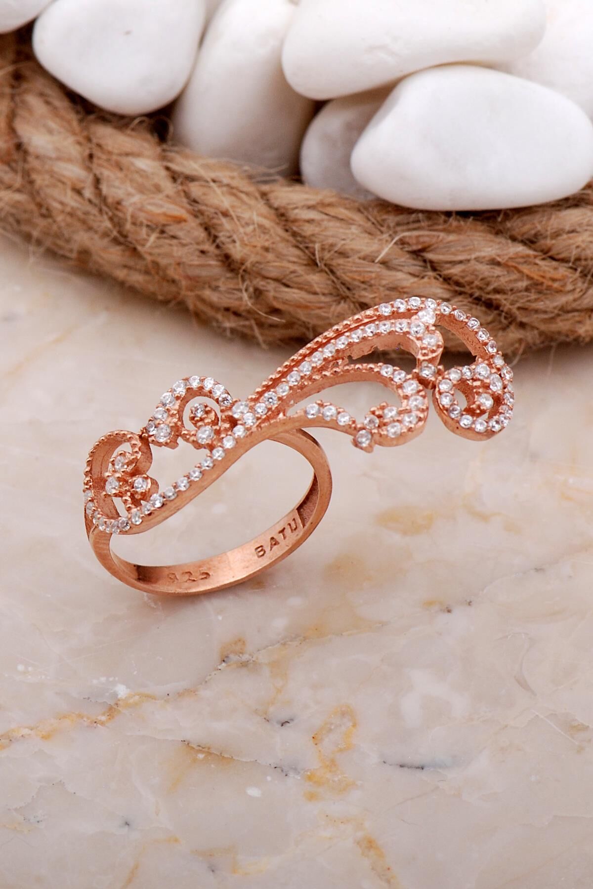 Tasarım Rose Gümüş Yüzük 3616