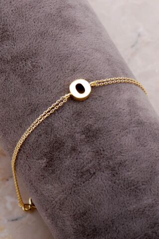 O Harfi Altın Kaplama Gümüş Bileklik 4232