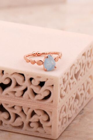 Paraiba Rose Gümüş Damla Yüzük 5788