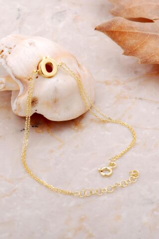 Ö Harfi Altın Kaplama Gümüş Bileklik 4235