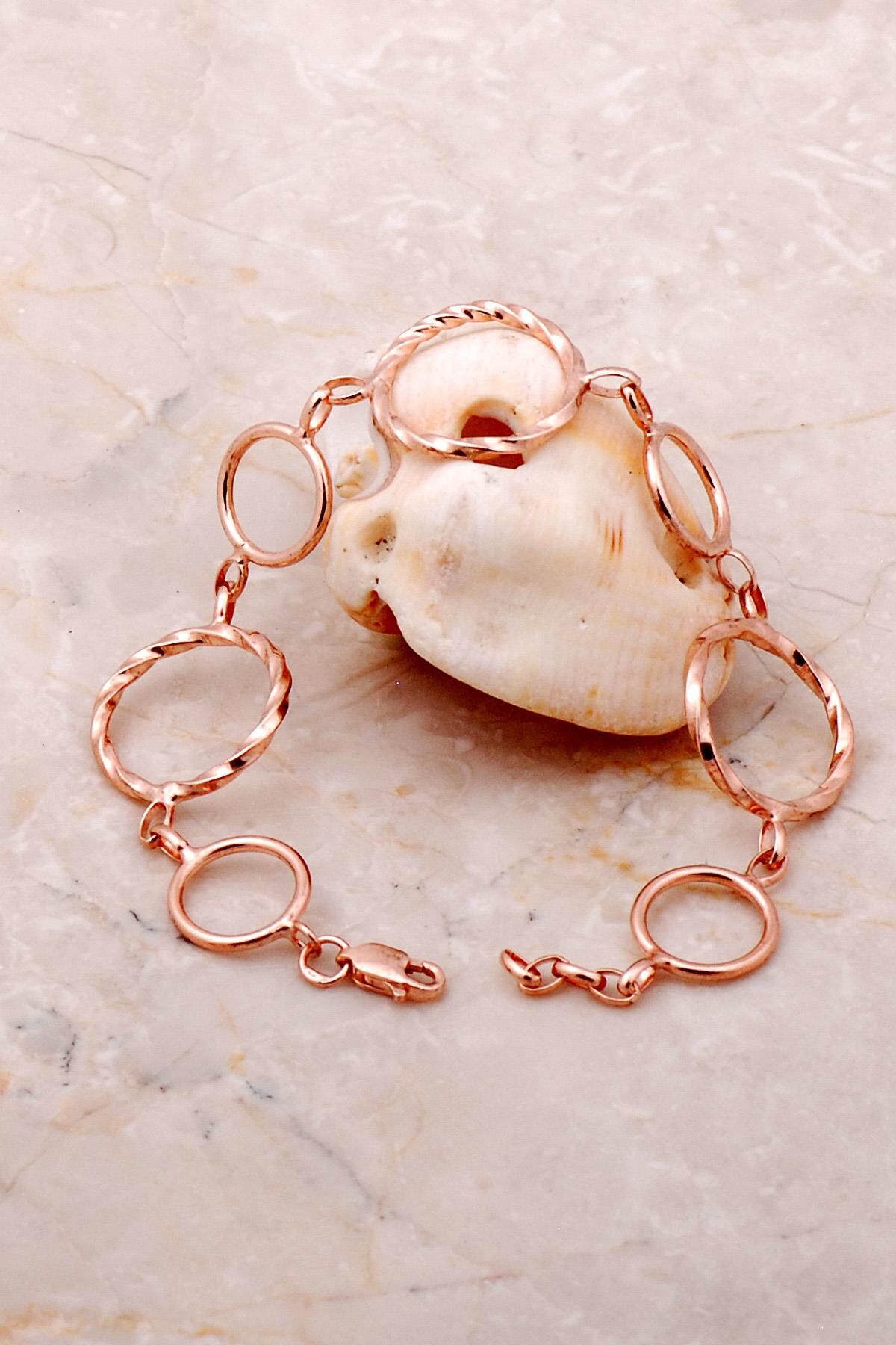 Şarnel Rose Gümüş Halka Bileklik 3699