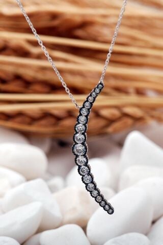 Su Yolu Rodyumlu Gümüş Kolye 7371