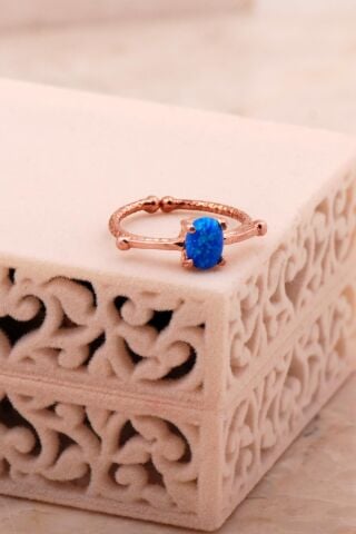 Opal Taşlı Rose Gümüş Yüzük 5793