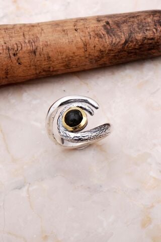 Dumanlı Kuvars Elişi Tasarım Gümüş Yüzük 3047