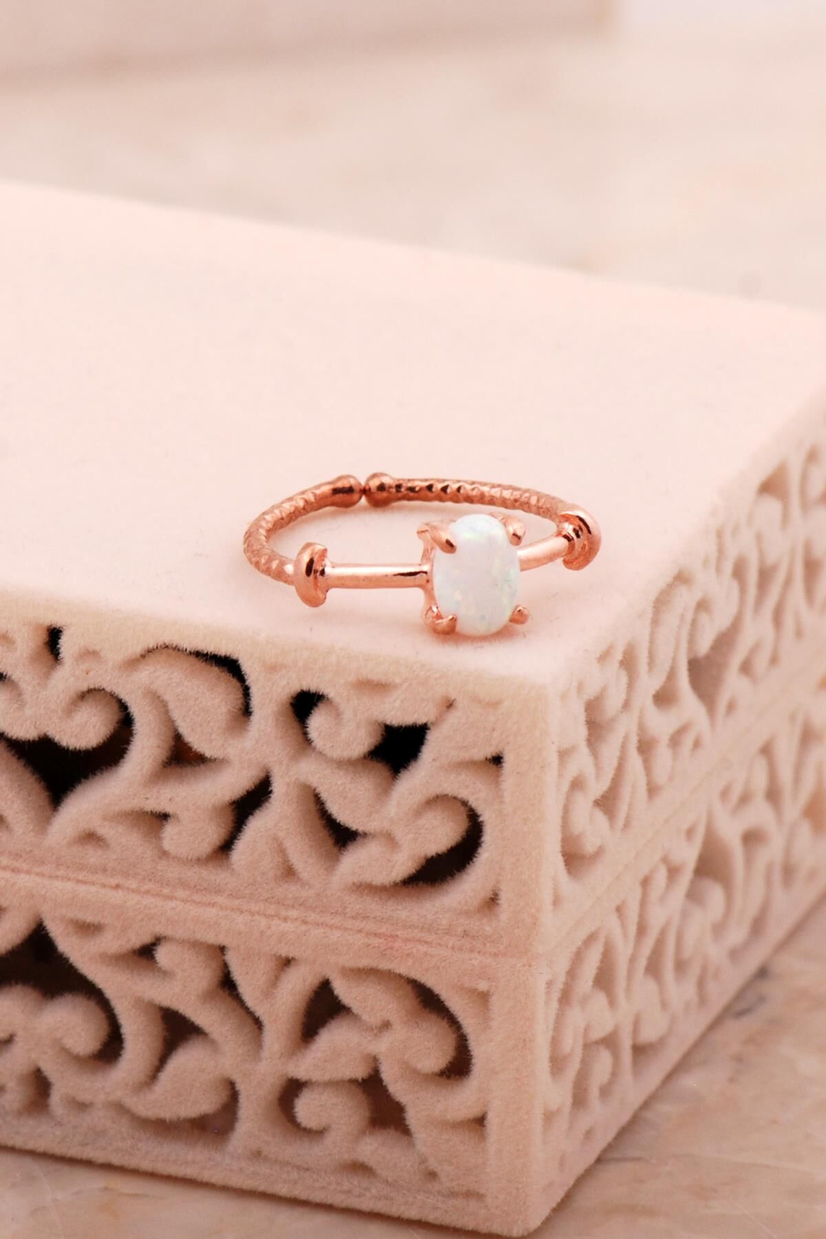 Opal Taşlı Rose Gümüş Yüzük 5794