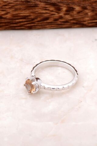 Renk Değiştiren Sultan Taşlı Tek Taş Gümüş Yüzük 2056