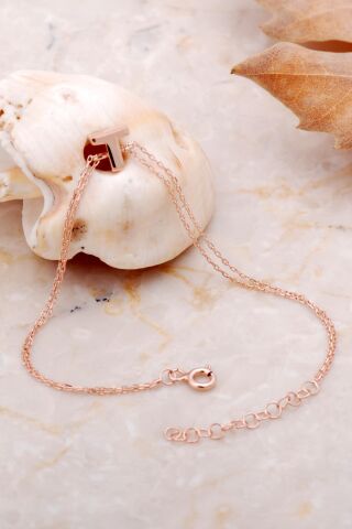 T Harfi Rose Gümüş Bileklik 4246