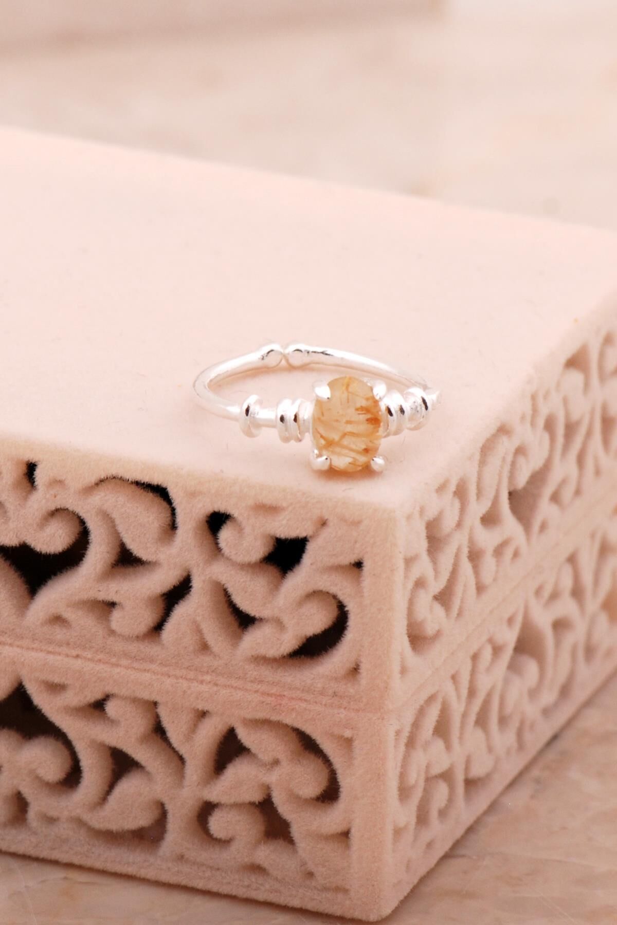 Sitrin Taşlı Gümüş Yüzük 5804