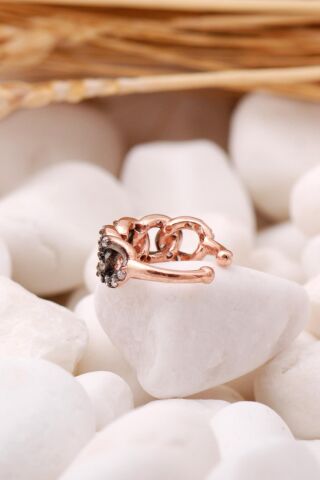 Gurmet Model Rose Gümüş Kıkırdak Küpe 5553